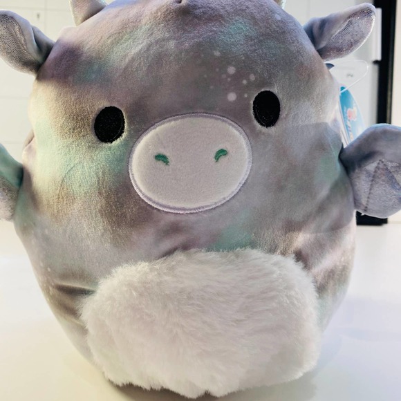 Squishmallow Will Dragon 12" Plush Green Furry Belly Cloudy Sky Camo Animal Soft - Picture 6 of 13